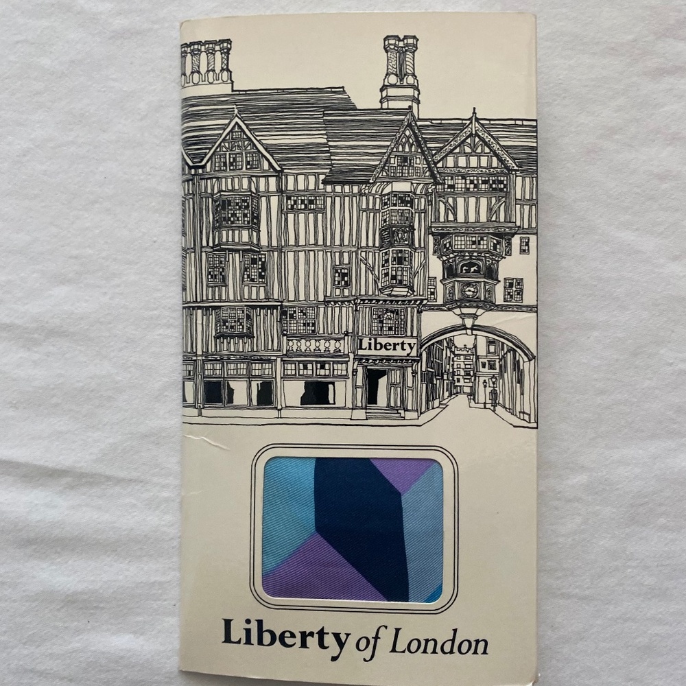 Vintage Liberty of London Silk Scarf - Bold Geometric Cube Print  w OG packaging